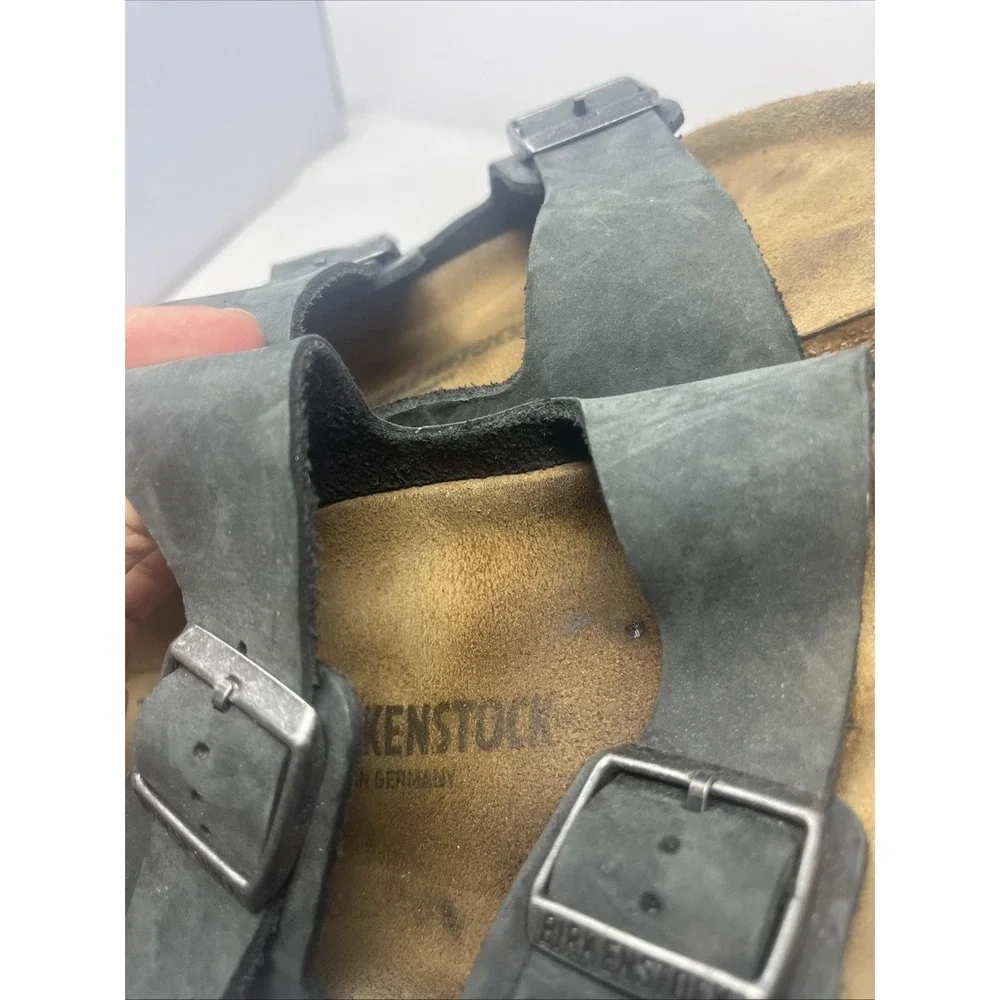 Birkenstock Arizona Sandals EU 43 US 10 Men Gray Birko-Flor Soft Footbed